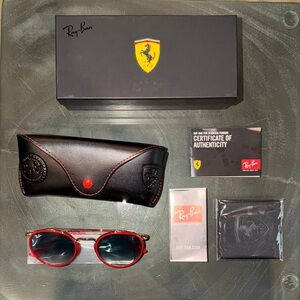 NIB Ray-Ban Ferrari Double Bridge Sunglasses